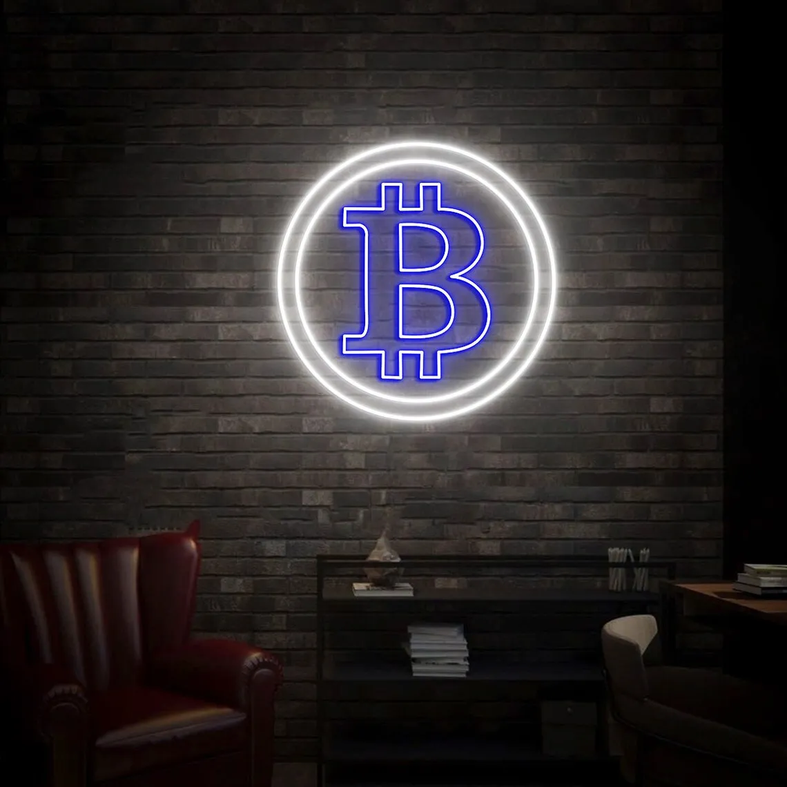 Bitcoin Neon Sign Home Wall Art Decor Neon Sign BTC Bitcoin Decor Neon Sign