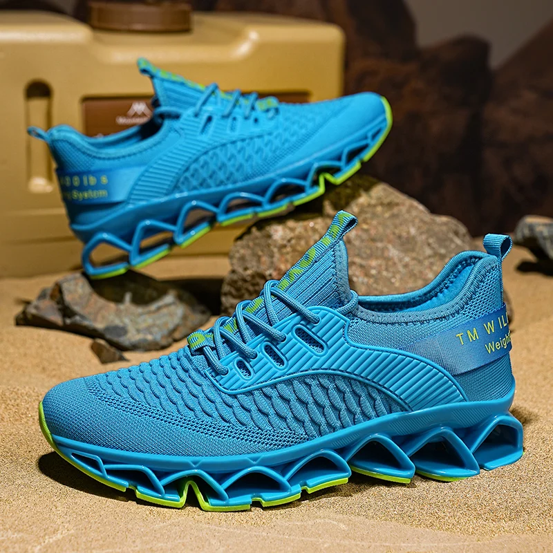 Men's Shoes Summer Season New Soft Soled Simple Casual Sneakers Shoes Platform Mesh Breathable Lace Up Casual Running Shoes