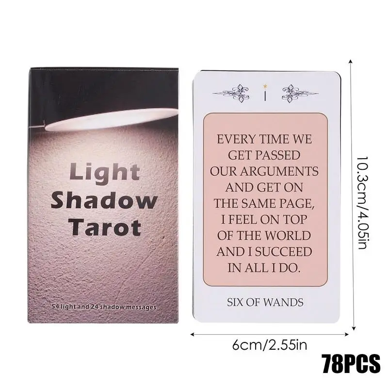 78 Cards Tarot Light Shadow Tarot Deck Divination Fate Tarot Oracle Cards Party Entertainment Board Game cards