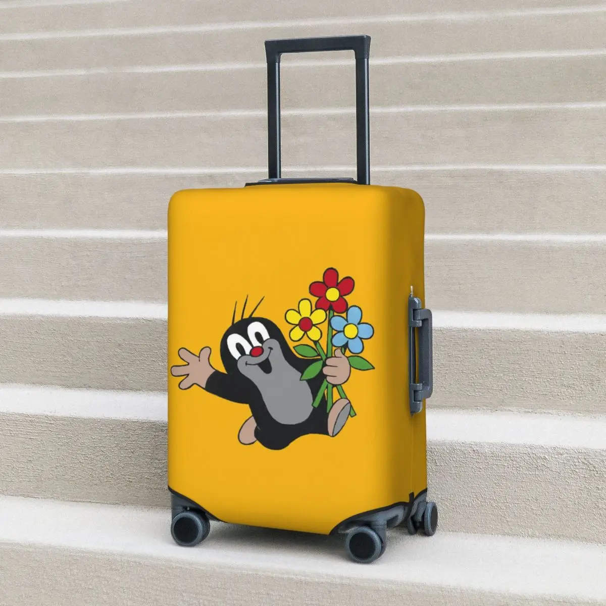 

Милый чехол для чемодана Happy Mole Krtek, эластичные защитные чехлы для багажа для путешествий на 18-32 дюймов