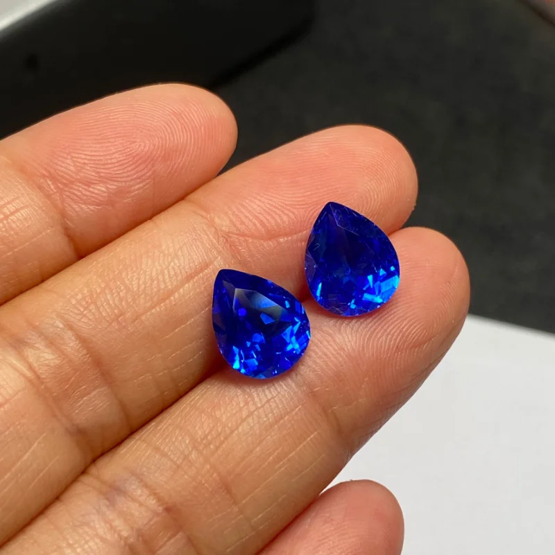 Pirmiana Pear Shape Cornflower Blue Color Lab Grown Cobalt Spinel Gemstone For Diy Jewelry Making