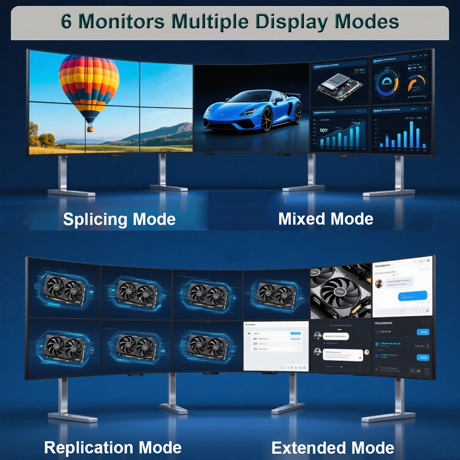 بطاقة رسومات SRhonyra AMD RX580 4/8GB متعددة العرض 2048SP GDDR5 256bit 6 HDMI بطاقة فيديو متعددة الشاشات GPU EDID #3