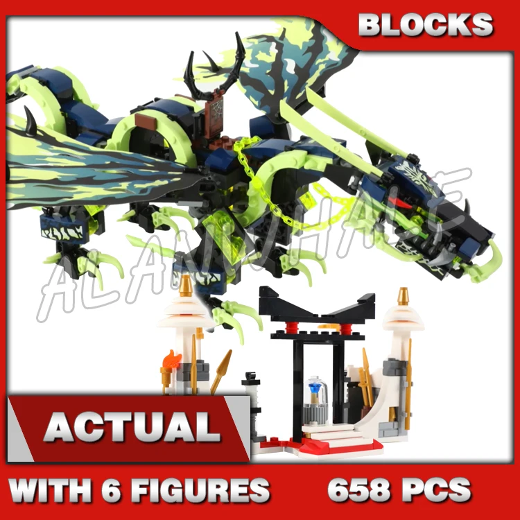 

658pcs Shinobi Attack of the Morro Dragon Green Crystal Element Ghost Warrior 10400 Building Block Toys Compatible With Model