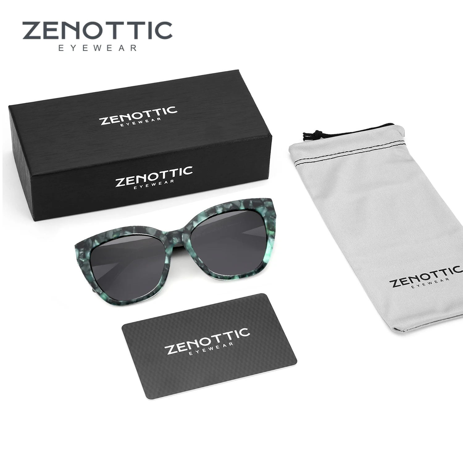 

ZENOTTIC Butterfly Retro 100% UV400 Protection Acetate Sunglasses Fashion Thick Frame Polarized Sunglasses