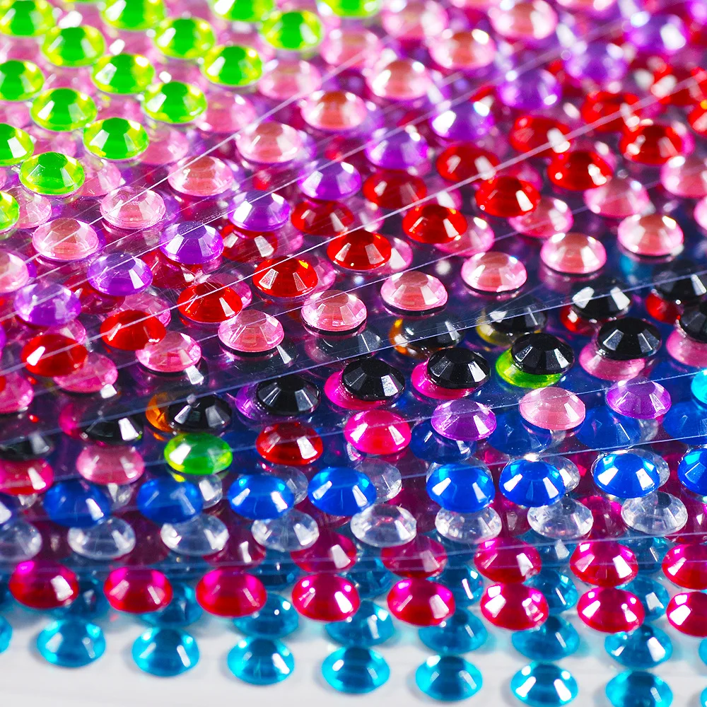 Self-adhesive Acrylic Rhinestones Sticker for Phone Car Art Craft Decals Scrapbook Diamond Decoration Stickers 3mm