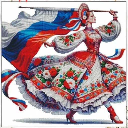 DIY needle work Russian beauties 64-63 Cross Stitch Set Counted Cross Stitch Kit  28ct 14ct 32ct Metallic aida