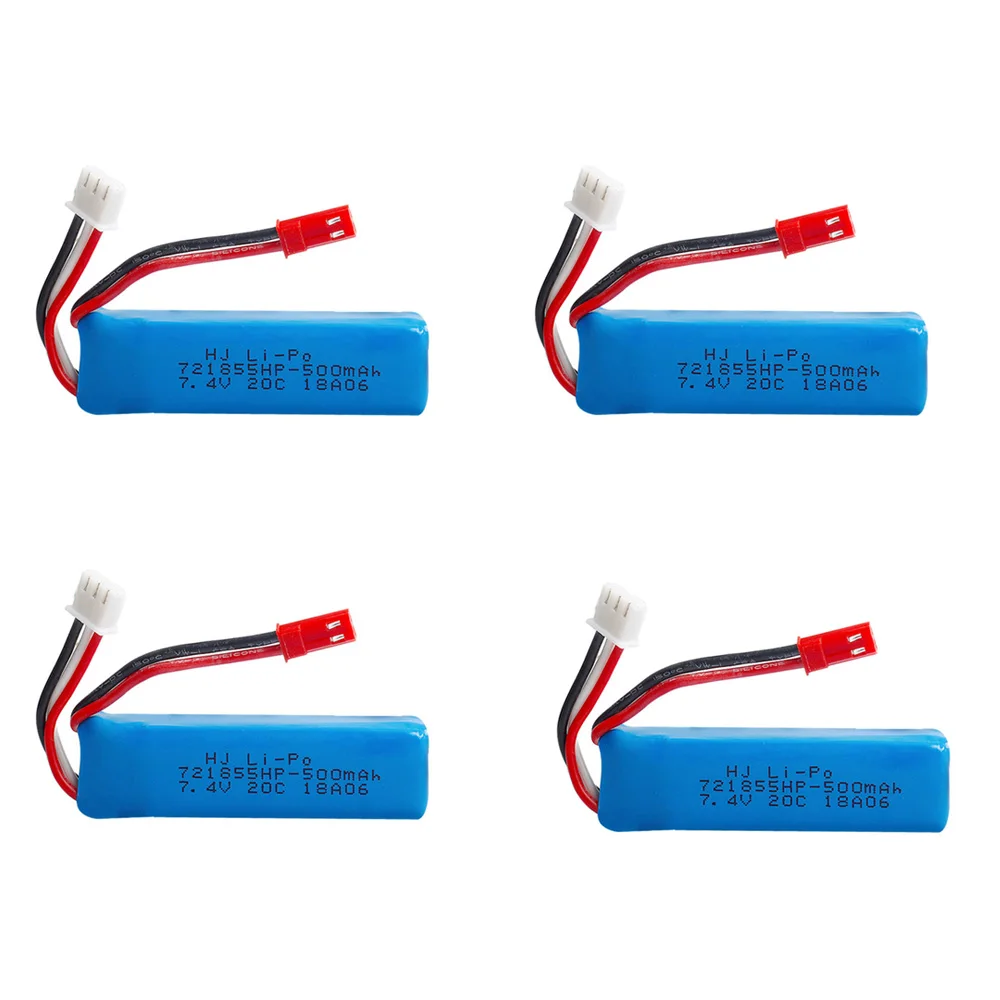 7.4V 500mAh Lipo Battery 2s 20C for WLtoys A202 A212 A222 A232 A242 A252 4WD Remote control high speed toy cars 7.4V 721855HP