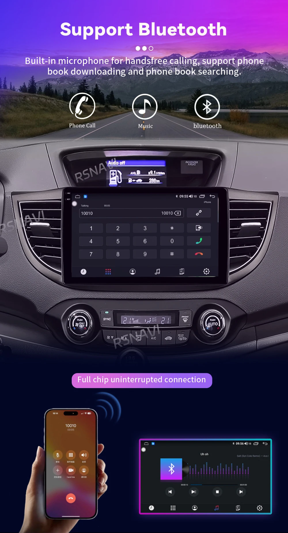 Android 16 Carplay Auto Car Radio Multimedia Player For Honda CRV CR-V 2012-2016 WIFI+4G DSP Autoradio Stereo 2din Head Unit