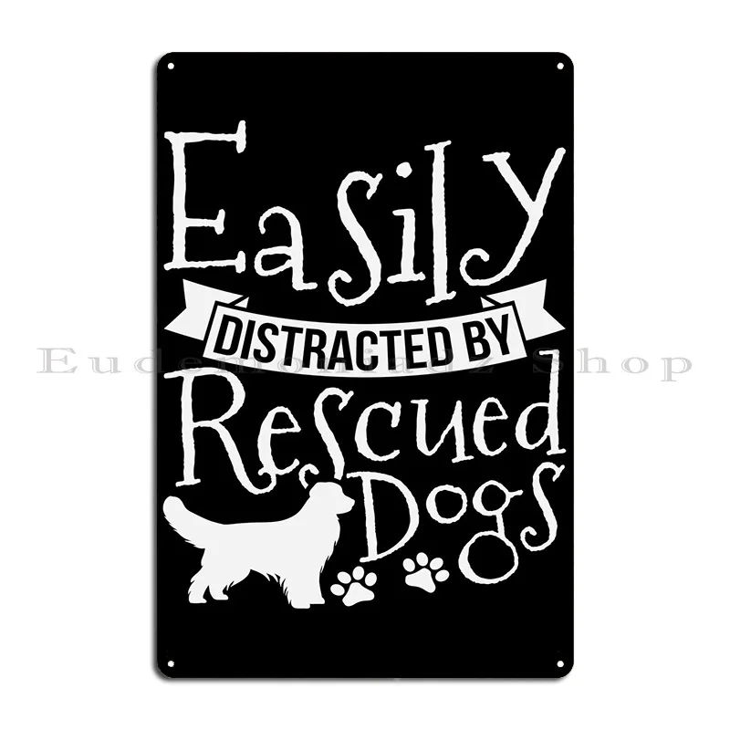 Dog Rescue Metal Sign Poster Garage Garage Cave Create Living Room Tin Sign Poster