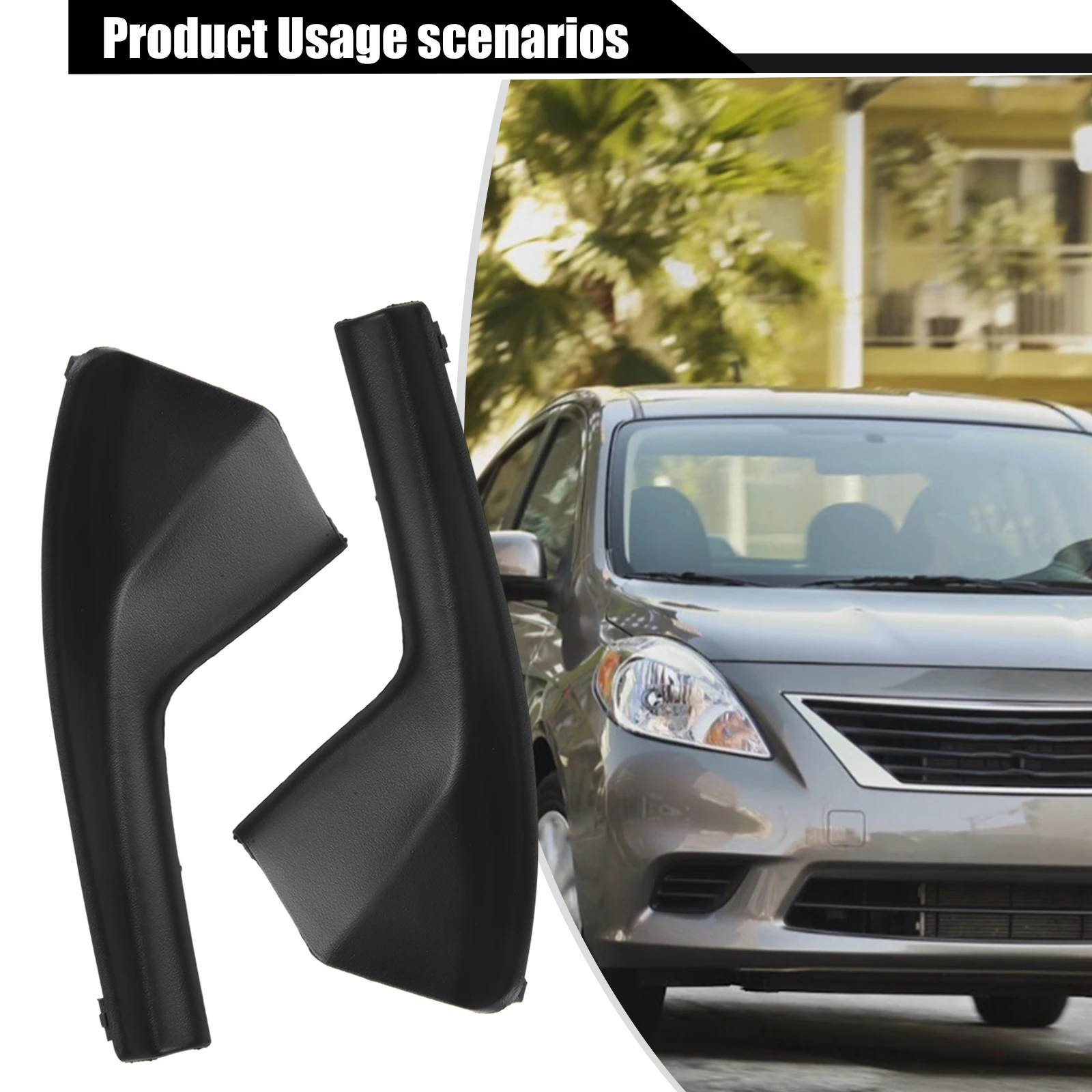 2pcs Car Front Windshield Wipers Side Trim Cover For Nissan For Tiida Water Deflector Cowl Plate Lower Corners Foil Board