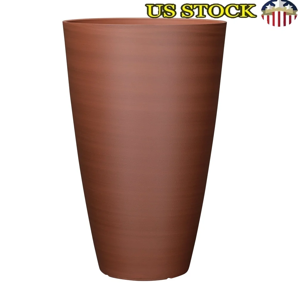 

Recycled Resin Planter Pot with Drainage Holes UV Resistant Frost Resistant Lightweight Indoor Outdoor Use 14in Round