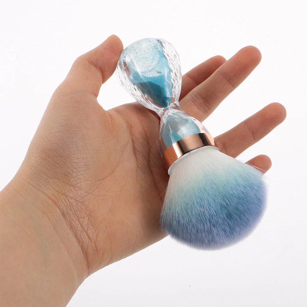 

2 шт., мягкая кисть для удаления пыли для ногтей, очиститель кистей для акрилового макияжа, румяна, основа, дизайн с большой головкой, портативный