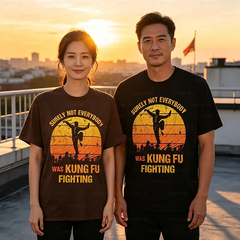 Vintage T-Shirt mit der Aufschrift „Sicherlich war nicht jeder Kung-Fu-Kämpfer“ – Y2k Kung-Fu-Liebhaber Kampfsport Grafik-Shirt aus weicher Baumwolle – Detail 3