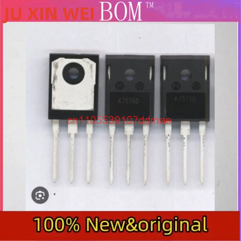 10Pcs IKW75N60T K75T60 K75T60A 75T60 TO-247 600V 75A IGBT tube for welding machine frequency converter