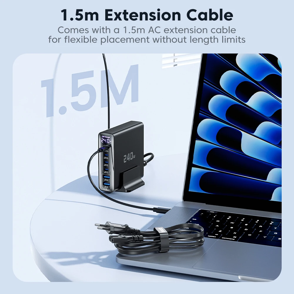 Toocki 240W 데스크탑 GaN 충전기 PPS PD3.1 QC4.0 140W 고속 충전 USB 타입 C 충전기 노트북 태블릿 아이폰 삼성 샤오미용