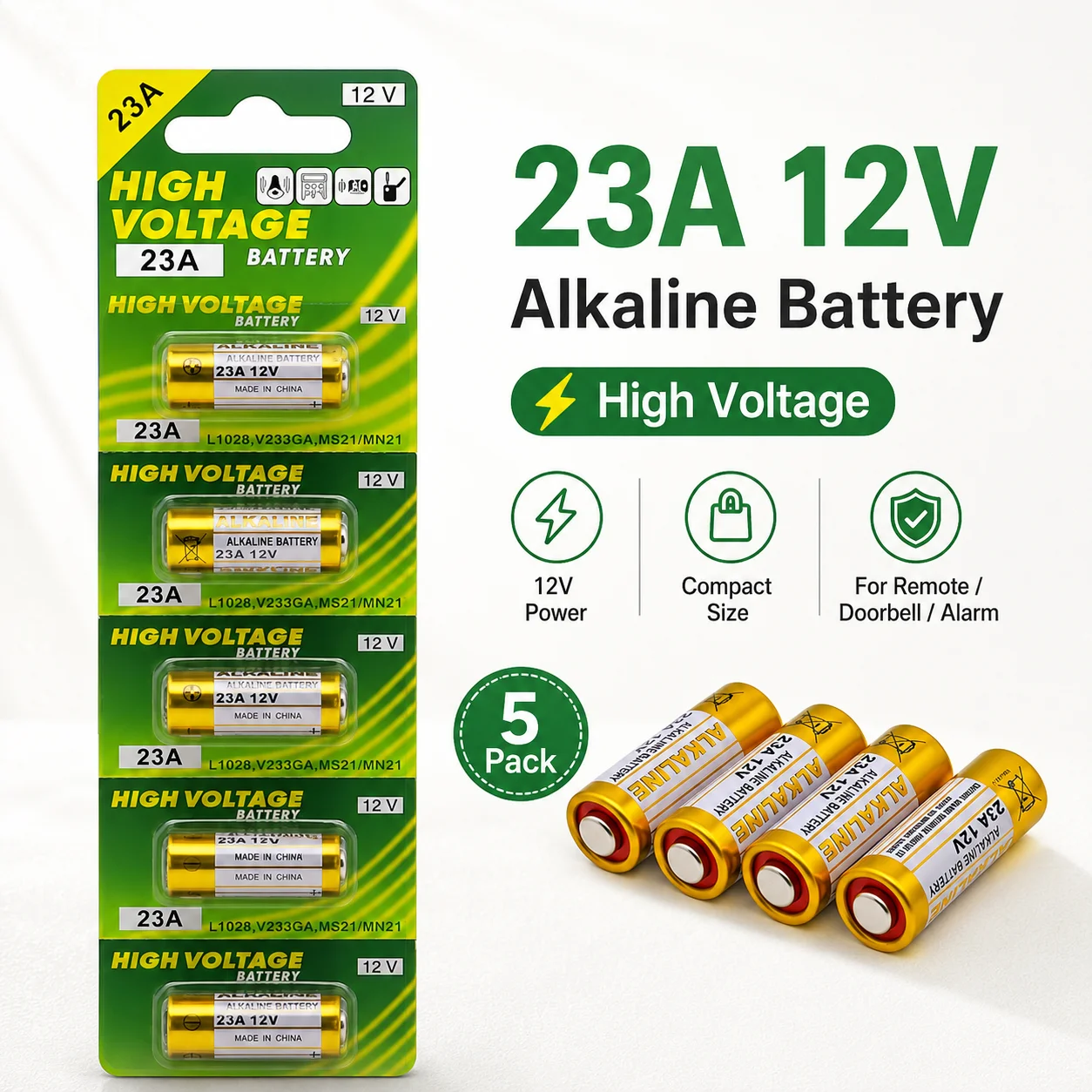 23A A23S 12V Alkaline Battery MN21 LRV08 E23A Power Supply for Remote Doorbell Alarm Toys