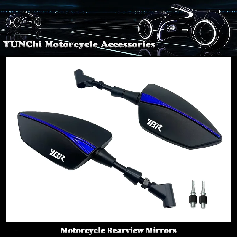 

10mm Motorcycle Mirrors For Yamaha YBR125 YBR 125 2010-2015 2016 2017 2018 2019 Screw Thread Left Right Rear Rearview Mirrors