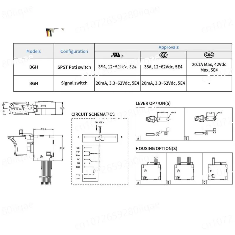 New original BGH-1120A 42VDC electric drill switch