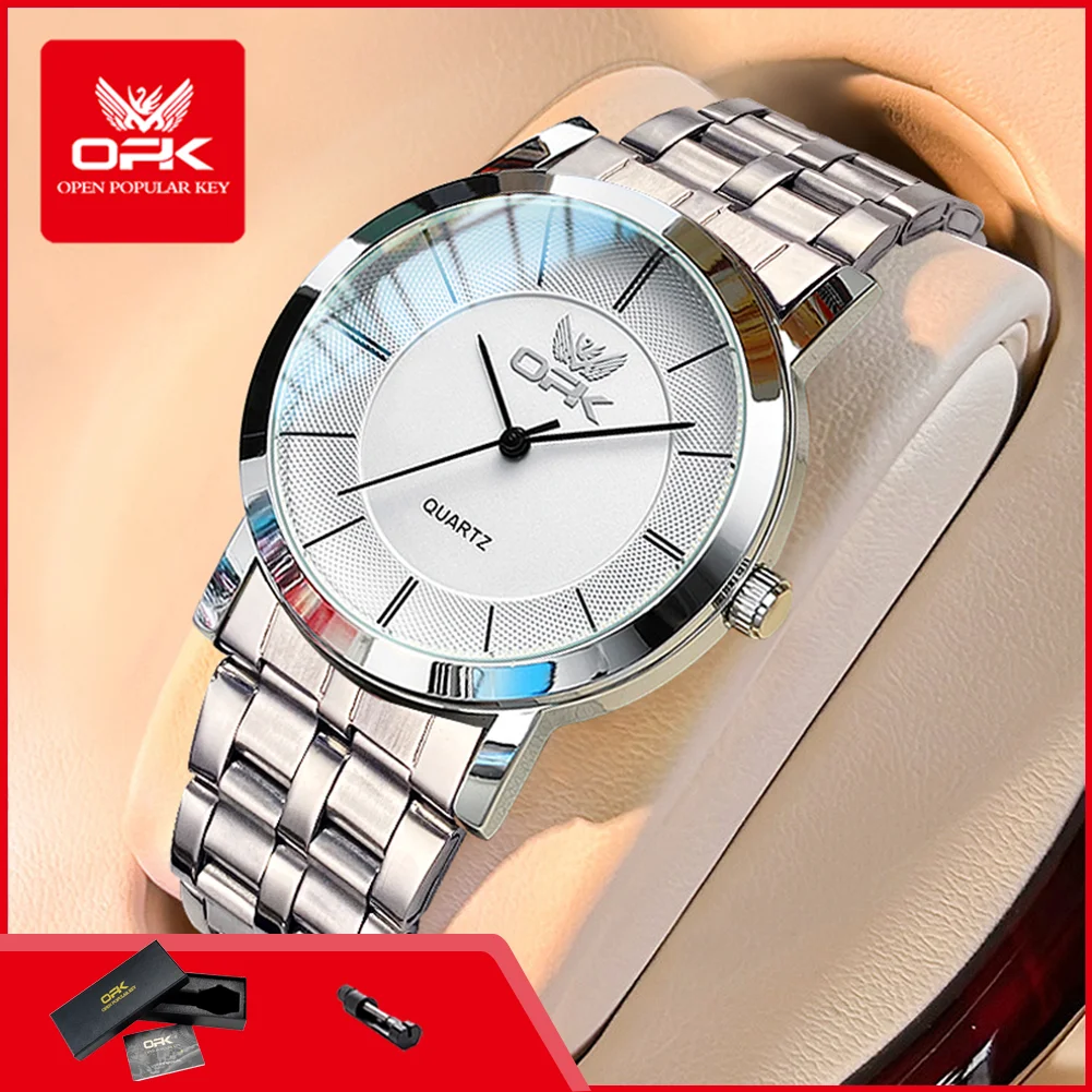 OPK 6019 Classic Simple Business Man Watch Stainless Steel Waterproof Quartz Men's Dress Wristwatch High Quality
