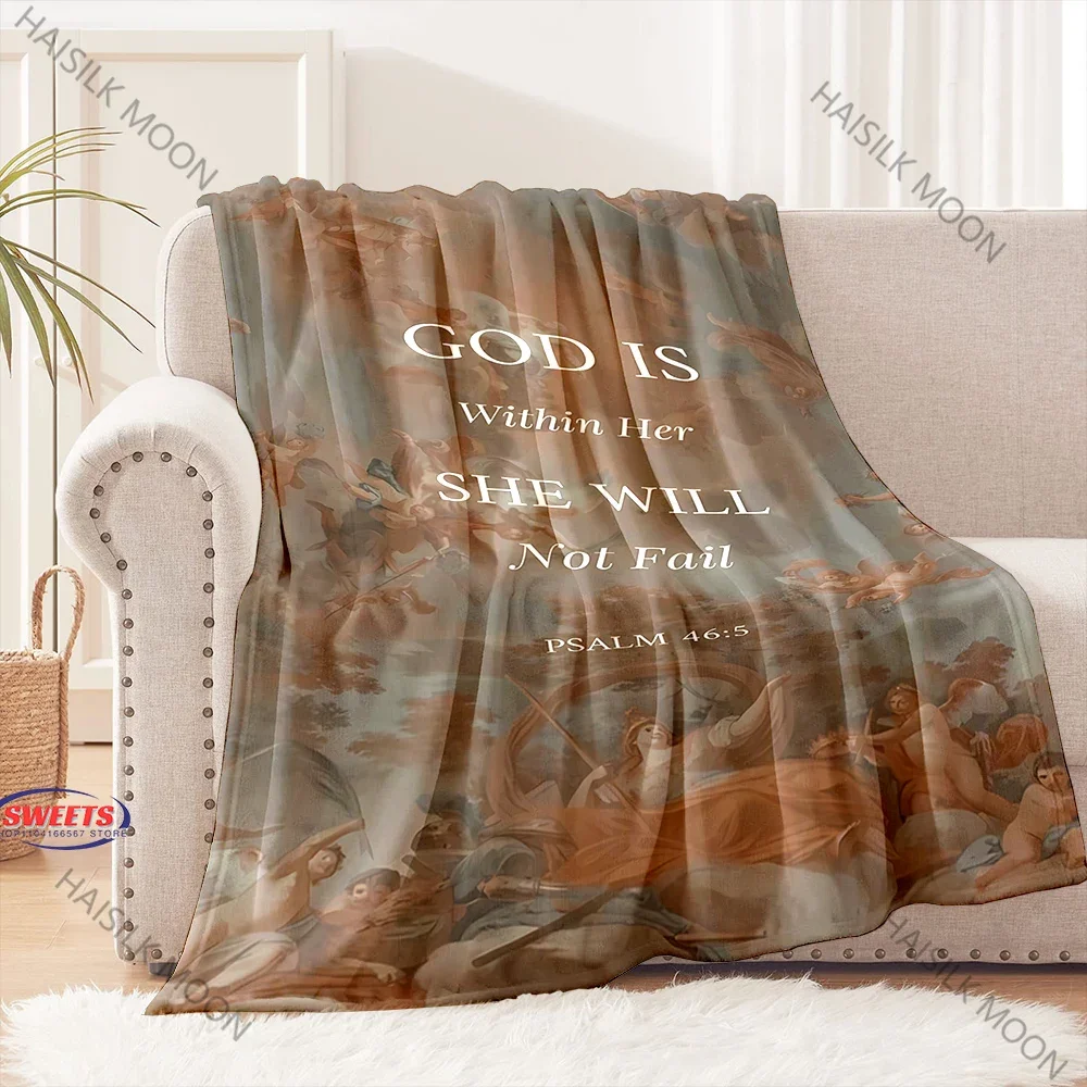 ثلاثية الأبعاد مزامير الكتاب المقدس المسيحية الدافئة والملهمة طباعة البطانيات أريكة مكتب غرفة نوم بطانية سوبر لينة مريحة هدايا رائعة