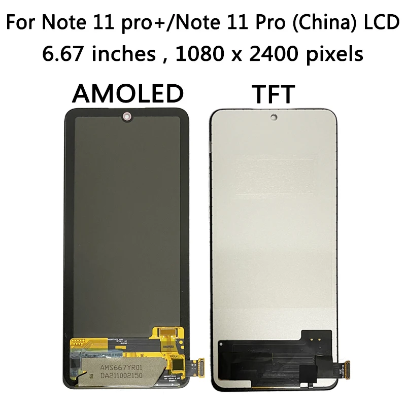 100% Test for Xiaomi Redmi Note 11 Pro+ Plus 5G 21091116UG 21091116UC lcd Display Touch Panel Screen Digitizer Assembly