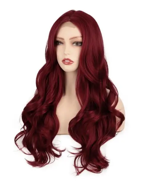 Red brown wig chocolate brown wave wig