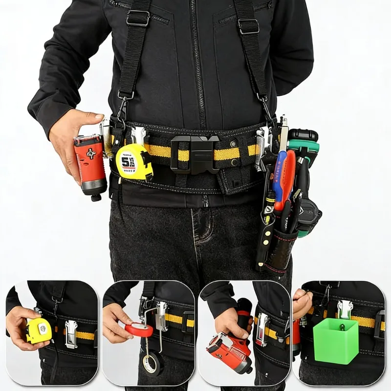 

Крепление для инструментов из алюминиевого сплава: быстросъемные пряжки для пояса, для рулеток и электроинструментов, для организации инструментов