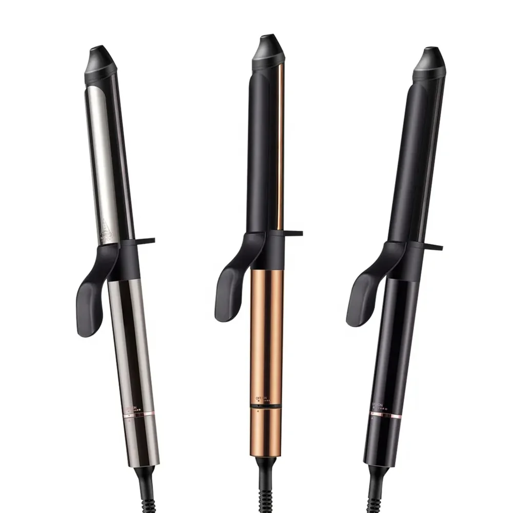 

High Quality 25MM 32MM Long Barrel Ceramic Electric Hair Curler Wand with LCD Display PTC Heater for Household Use Custom LOGO