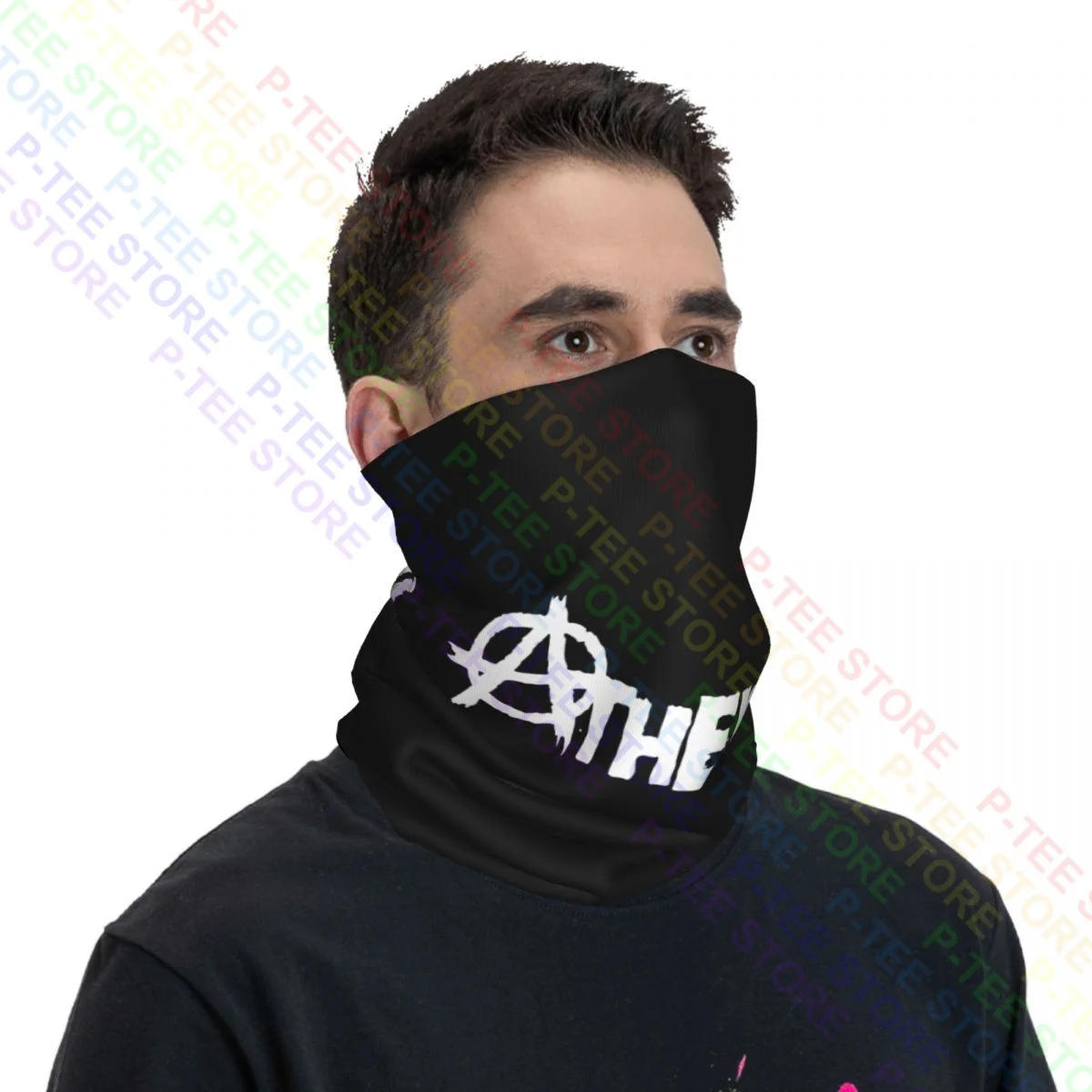 Atheist Anarchy Atheism Anti Religion Evolution Science Neck Gaiter Bandana Scarf Face Mask Ski