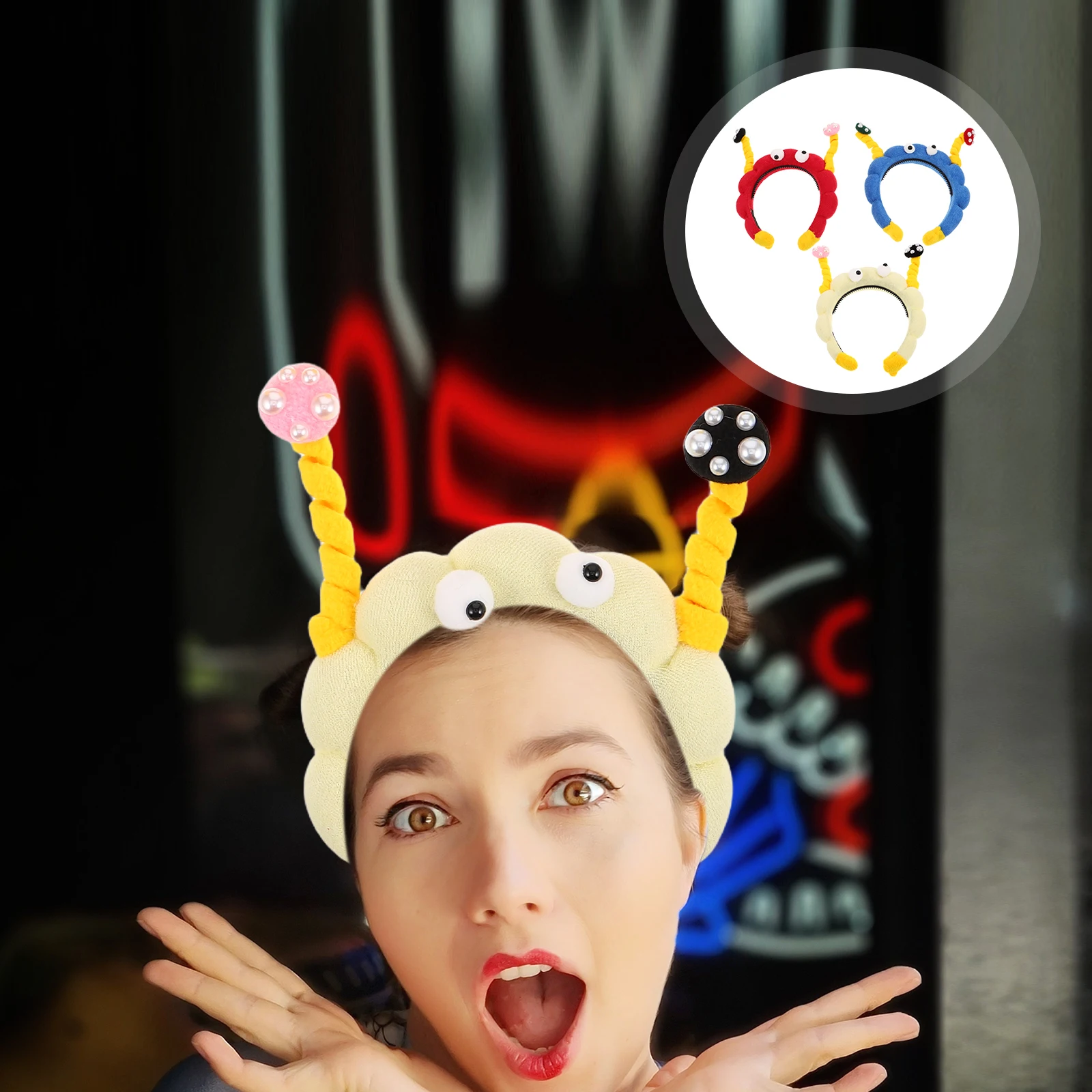 

Creative Hairband Cosmetics Headwrap Facial Makeup Big Eyes Hoop Cute Headbands Cartoon Face Wash Funny