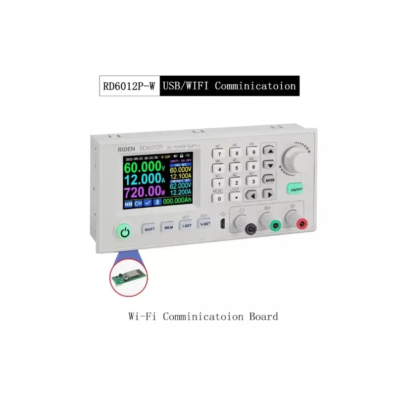 Риден®RD6012P RD6012PW USB WiFi 5-значный понижающий преобразователь напряжения постоянного тока в постоянный ток Регулируемый понижающий преобразователь вольтметр 60 в 12A - R