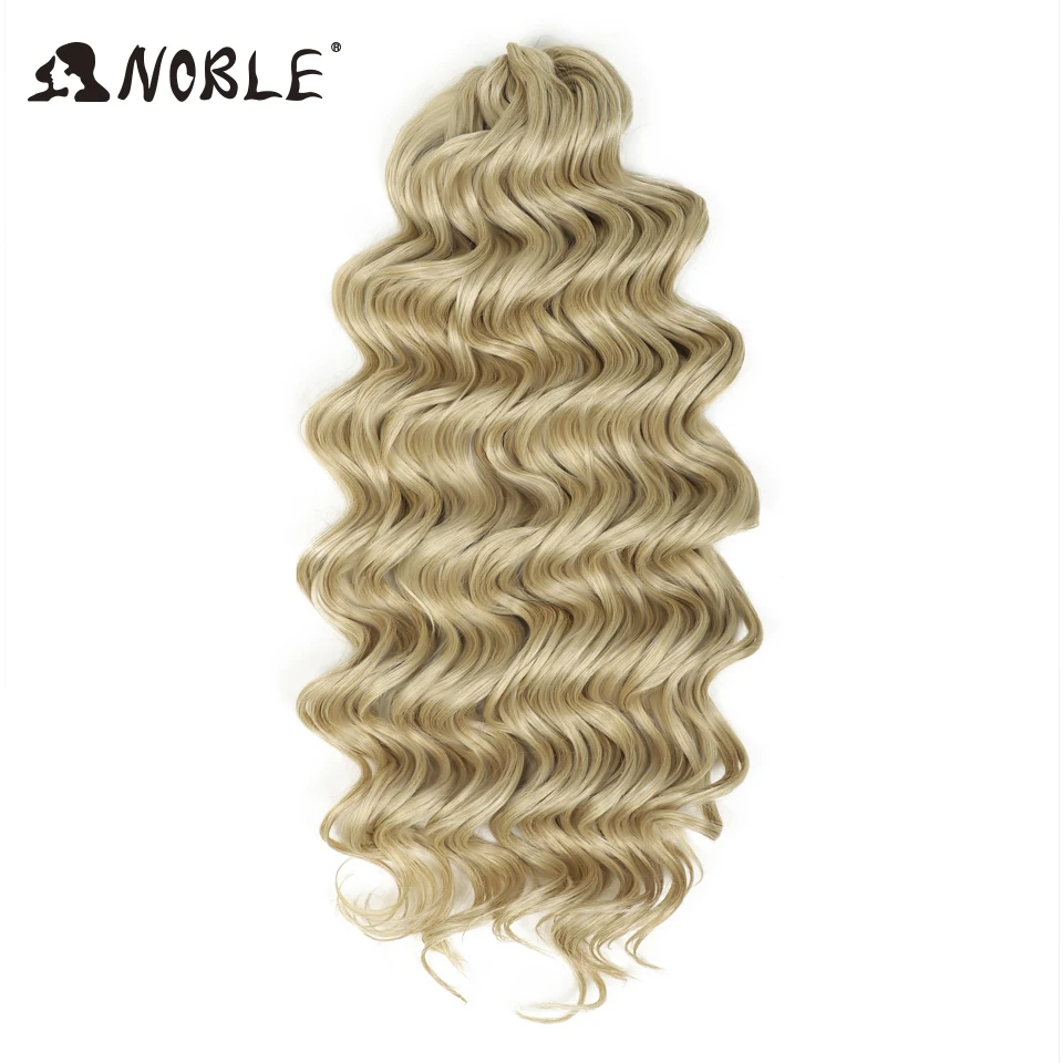 Noble Hair Twist Crochet Lockiges Haar 16“ Regenbogenfarben Tiefe Welle Flechthaar Ombre Blond Wasserwellen Flechthaarverlängerungen – Detail 29