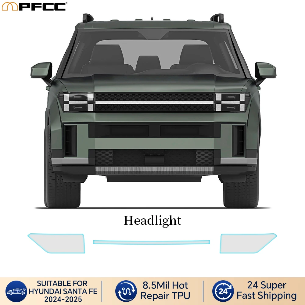 

For Hyundai Santa Fe 2024-2025 Headlight Rearview B C Pillars Protection Film Car Sticker Anti-scratch Protective Accessories ﻿
