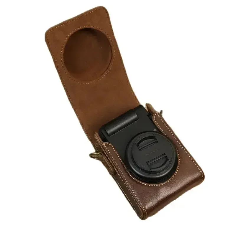 

PU Camera Bag Suitable for Sony ZV-1II Digital Camera Bag Leather Case Zv-1F Zv-1/GR2/3 Portable Case Camera Accessories