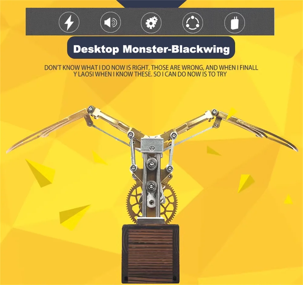 

Search Hot Desktop Monster Black Wing Punk Mechanical Flapping Wings High-end Ornament Decompression Artifact Installation Art