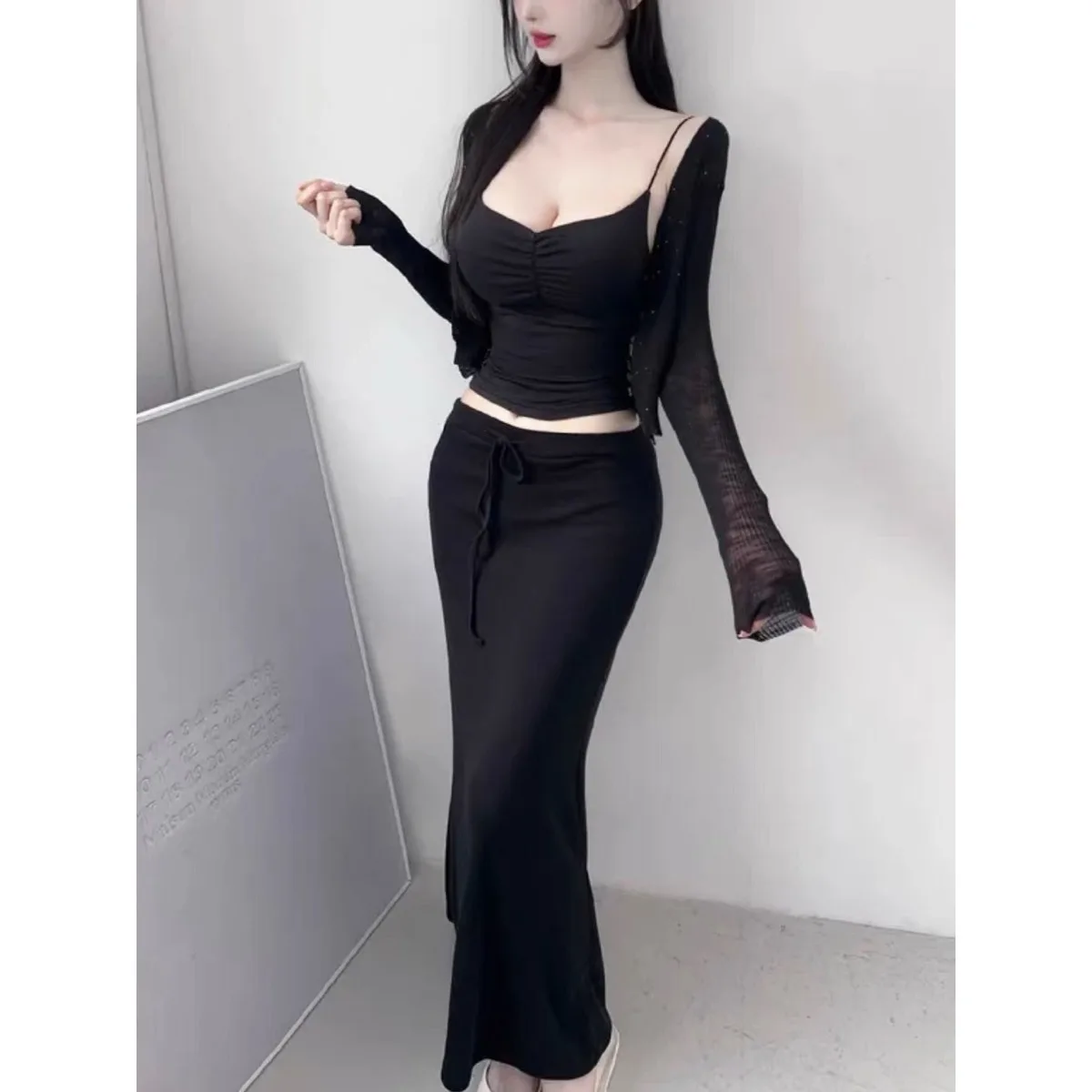 Low Waist Fish Tail Half Skirt Draped Thin Casual Lazy Style Autumn New Arrival Korean Version Women's Skirt H Type