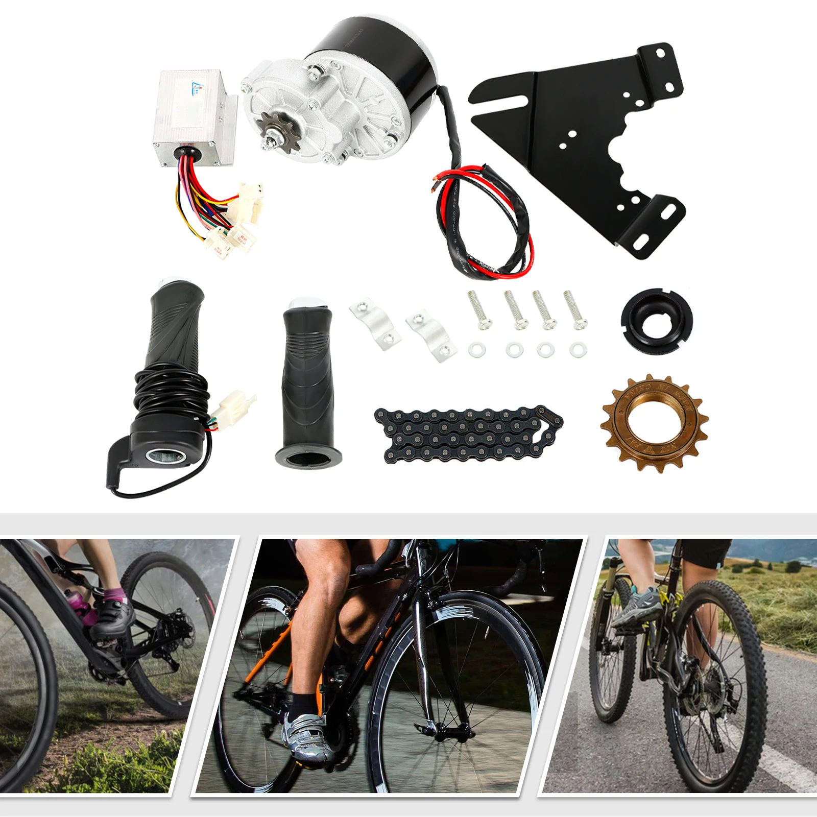 طقم محرك الدراجة الكهربائية 24 فولت 250 وات طقم تحويل الدراجة الإلكترونية مع وحدة تحكم المحرك للدراجة 16 بوصة - 28 بوصة (250 وات 24 فولت)