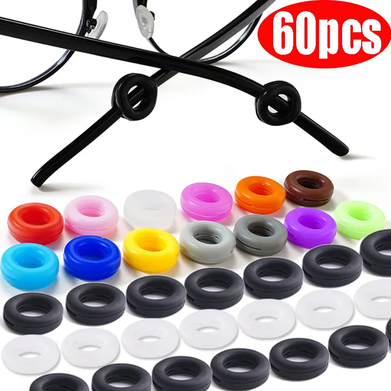 

30pairs Silicone Glasses Anti-slip Sleeve Round Clear Glasses Earmuff Bracket Fastener Grip Ear Hooks Eyewear Frame Accessories