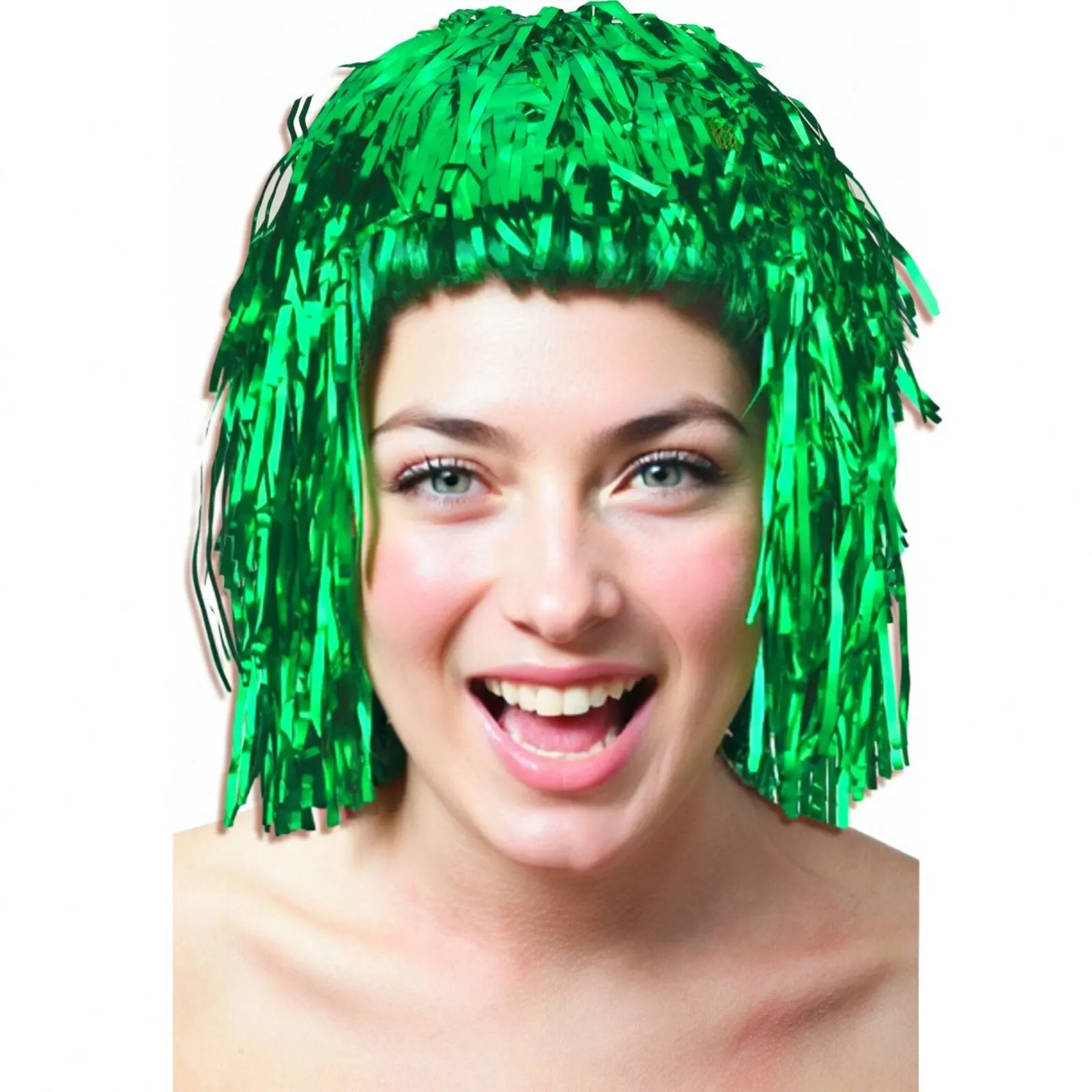 6 قطع بهرج الباروكات فستان بتصميم حالم لامعة شعر مستعار للحفلات الكبار لمعان معدني تأثيري لوازم لحفلات أداء المرحلة