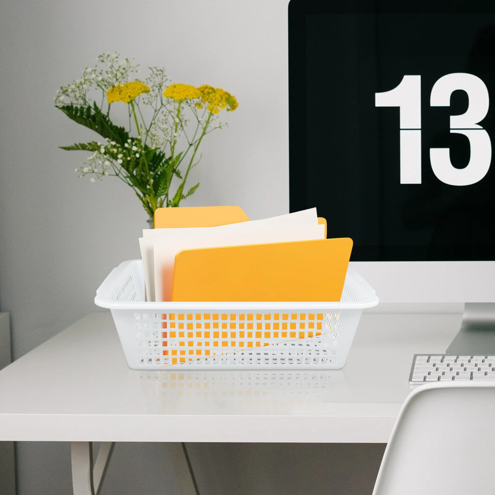 

2Pcs File Basket Creative Desktop Organizer Large Decorative File Organizer Office Home School Convenient Organizing Basket