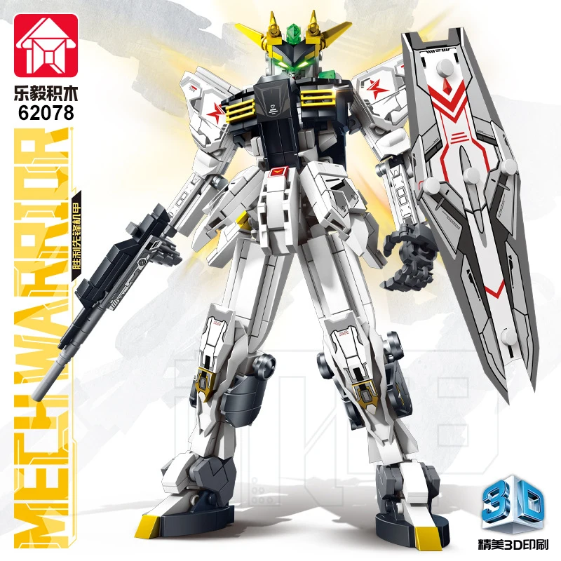 LEYI Mech Warrior Bricks, Futuristic Winged Mecha Assembly Kit with 3D Printing, Cool Collectible Ornament view 4