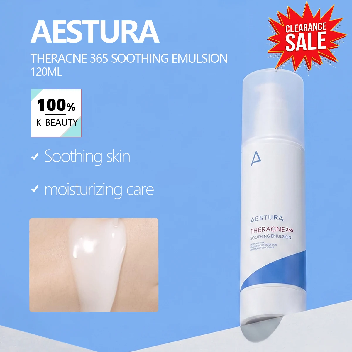 

[ClearanceSale] Aestura Theracne 365 Soothing Emulsion 120ml,Refreshing & Hydrating,Silky Smooth,Korean Skincare,Korean Makeup