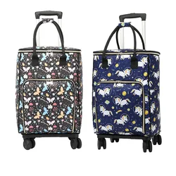 Lightweight Universal Wheel  Trolley Bag Handbag Four-wheel Shopping Grocery Cart Waterproof Large-capacity Disassembly Folding