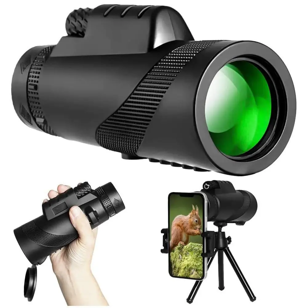 80X100 Hd Monocular Telescope 8000M Long Range Zoom Bak4 Prism Telescope with/without Tripod Phone Clip Hunting Outdoor Camping