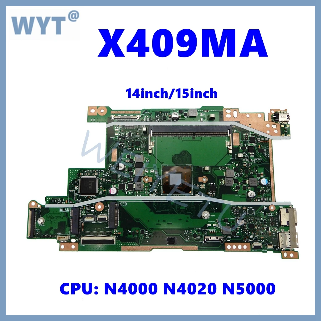 X409MA Mainboard For ASUS X409MA X409M M409D M409DA X509D X509MA M509D M509DA Laptop Motherboard with N4000 N4020 N5000  CPU