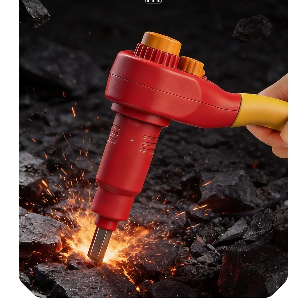 1000V Insulated Socket Wrench Set with Certified Safety Standards and Chrome Vanadium Steel Metric Hex Sockets 1/2 Inch Drive