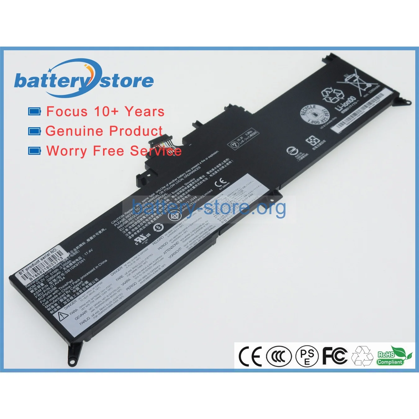 Genuine laptop batteries for SB10K97591,01AV434,4ICP5/53/88,SB10K97590,01AV433,Yoga 260,X380,370-20JJS00100,15.2V,3 cell