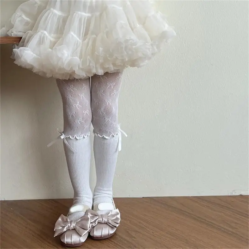 

581F Little Girl Leggings Lace Tights Stretchy Stockings Tights Pantyhose Pants Spring Autumn Leggings Kids Fashion Tights