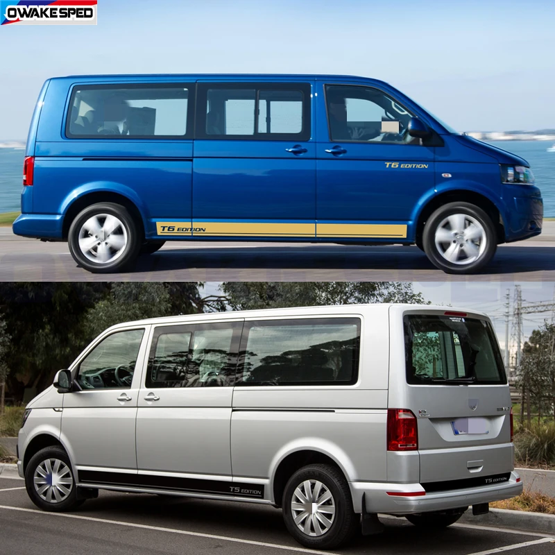 Car Body Trunk Door Side Decor Sticker For-Volkswagen Caravelle Transporter California Multivan Van T5 T6 Edition Sport Stripes