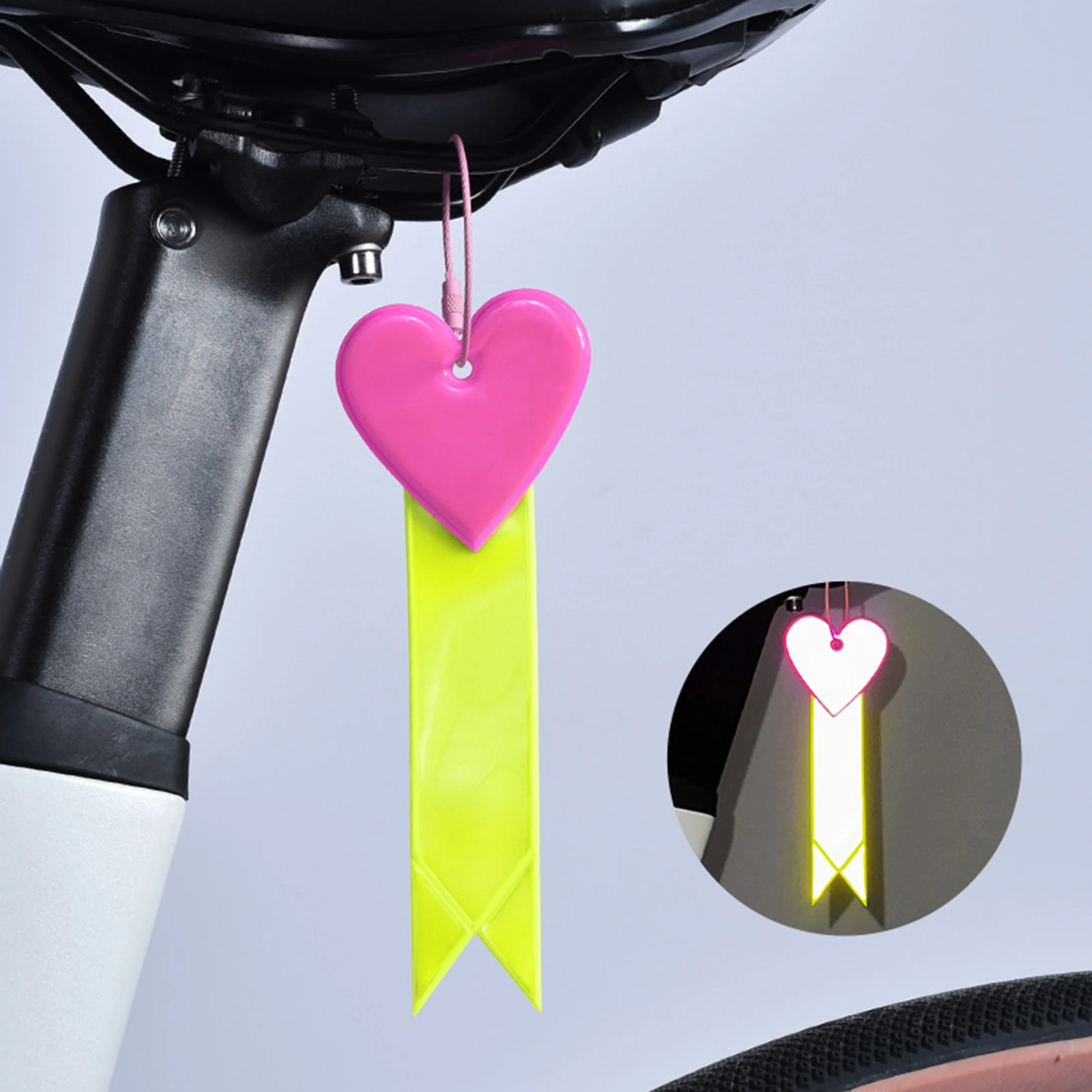 

Bicycle Saddle Reflective Streamer Safety Tail Light Hanging Decor for Outdoor Cycling Night Riding Warning Strip Accessories